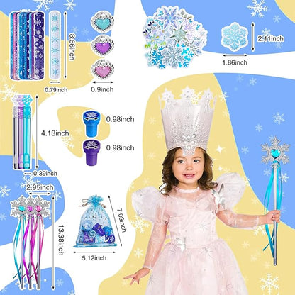 Vanblue 122Pcs Frozen Party Favors,Princess Frozen Birthday Party decorations Winter Snowflake Party Supplies for Girl Kids Goodie Bag Stuffers Pinata Filler Classroom Rewards