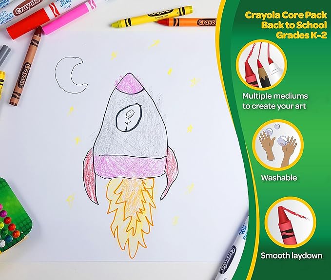 Crayola Art Supplies Set (80ct), Crayons, Markers & Colored Pencils, Coloring Supplies for Classrooms & Teachers, Gift for Kids [Amazon Exclusive]