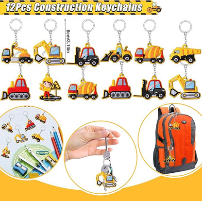 Winrayk Construction Party Favors Construction Birthday Party Supplies, Construction Truck Toy Gift Bag Bracelet Keychain Tattoo Sticker, Kids Construction Games Prize Pinata Filler Goody Bag Stuffers