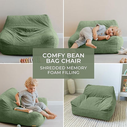 ZICOTO Soft Memory Foam Bean Bag Chair for Toddlers - Trendy Kids Chair and Lounger for Nursery, Playroom, or Living Room