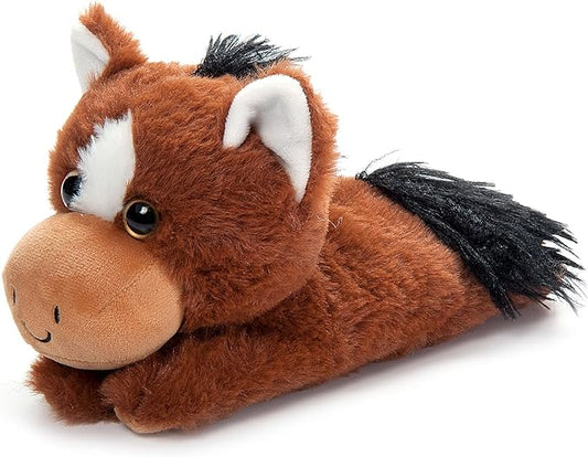 The Petting Zoo Horse Stuffed Animal Plushie Slap Bracelet, Gifts for Kids, Slapstix Wildlife Animals, Brown Horse Plush Toy, 10 inches