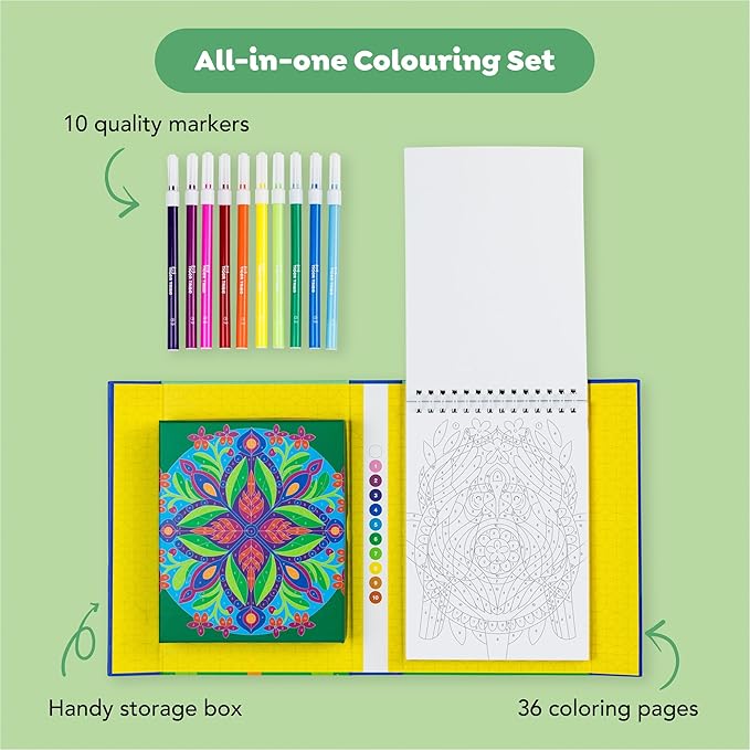 Tiger Tribe: Color by Numbers - The Tropics - Activity Set, Themed Coloring Pages, Markers, Color A Number at A Time, Kids & Tweens Ages 8+