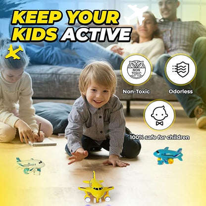 KIDSTHRILL Kids Airplane Toy for Boys & Girls. Set of Three Toy Airplanes with Flashing Lights, Music & Airplane Sound 2 3 4 5 6 7