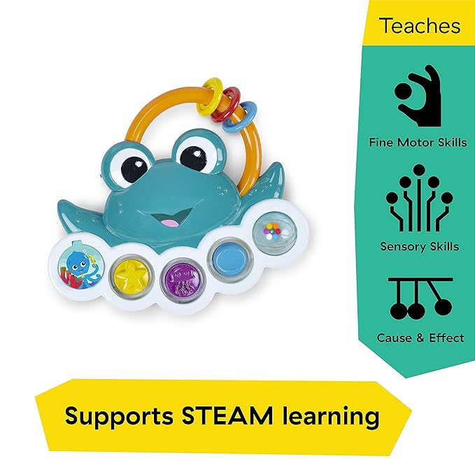 Baby Einstein Ocean Explorers Neptune?s Busy Bubbles Sensory Activity Toy, with Interactive Lights and Music 3+ Months