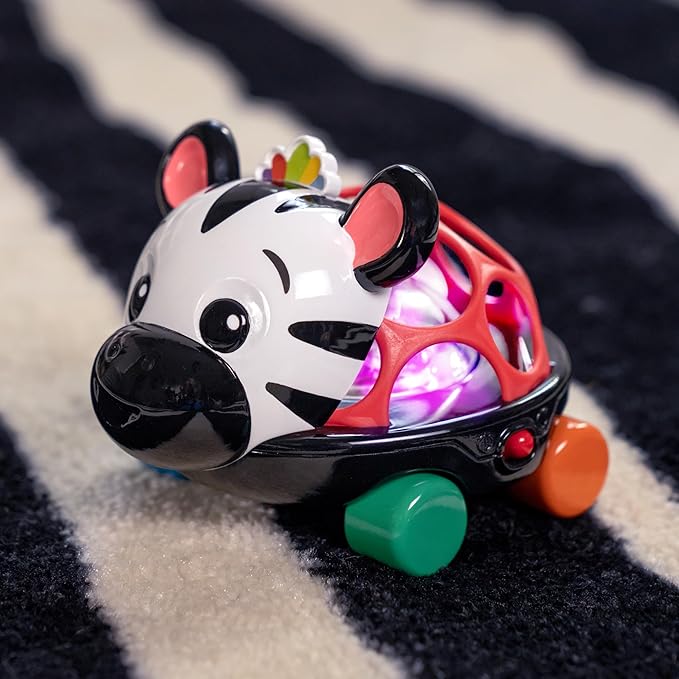 Baby Einstein Curious Car Zen Oball Toy Car & Rattle, Light Up 3 Months+,