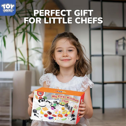STEAM Life Kids Play Kitchen Accessories, Play Food Sets for Kids Kitchen, Kids Pots and Pans Set, Kitchen Toys, Toy Kitchen Accessories, Toy Kitchen Sets, Kids Kitchen Accessories, Cooking Set Kids