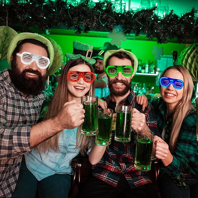 70 Packs LED Glasses 5 Neon Colors glow in the dark party supplies Favor for Kids Adult Glow sticks Light Up Glasses fit Holiday Birthday Valentine's Day and Halloween Party Supplies Cosplay Christmas