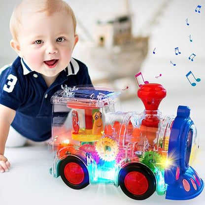 RISEWRD Transparent Trains Toy - Fun and Interactive Electric Trains Toy for Kids
