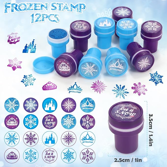 Winrayk 98Pcs Frozen Party Favors Birthday Supplies, Non Woven Tote Bag Snowflake Keychain Sticker Bracelet, Pinata Filler Goody Bag Stuffer Kids Classroom Prize Girls Elsa Frozen Party Supplies Decor