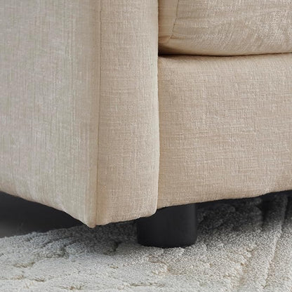 Chenille Oversized Accent Chair - 41.4”W Big Comfy Modular Cloud Chair, Cozy Armchair for Living Room, Bedroom, Kids Room, Family Room, Reading Nook, Warm Beige