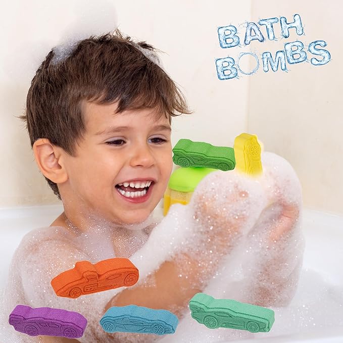 Hot Wheels 6 Piece Bath Bombs for Kids, Bubble Gum Scented 3+, by