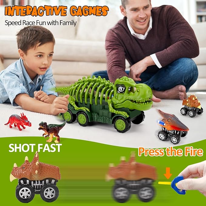 Dinosaur Trucks Toys for 2+ 3 4 5 6 Year 3-5 with 4-6 Girls