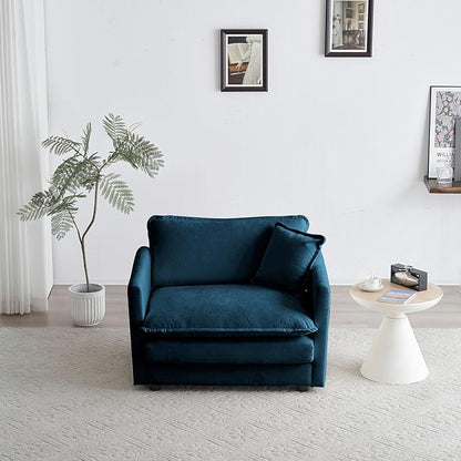 Chenille Oversized Accent Chair - 41.4”W Big Comfy Modular Cloud Chair, Cozy Armchair for Living Room, Bedroom, Kids Room, Family Room, Reading Nook, Navy Blue