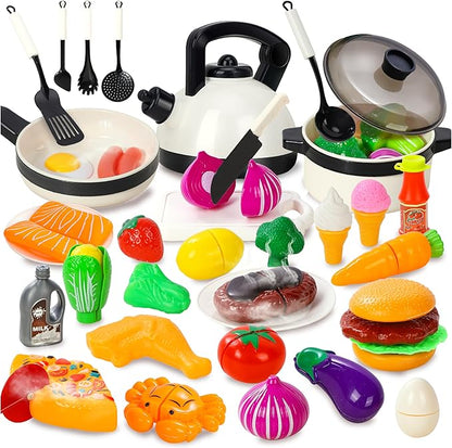 STEAM Life Kids Play Kitchen Accessories, Play Food Sets for Kids Kitchen, Kids Pots and Pans Set, Kitchen Toys, Toy Kitchen Accessories, Toy Kitchen Sets, Kids Kitchen Accessories, Cooking Set Kids