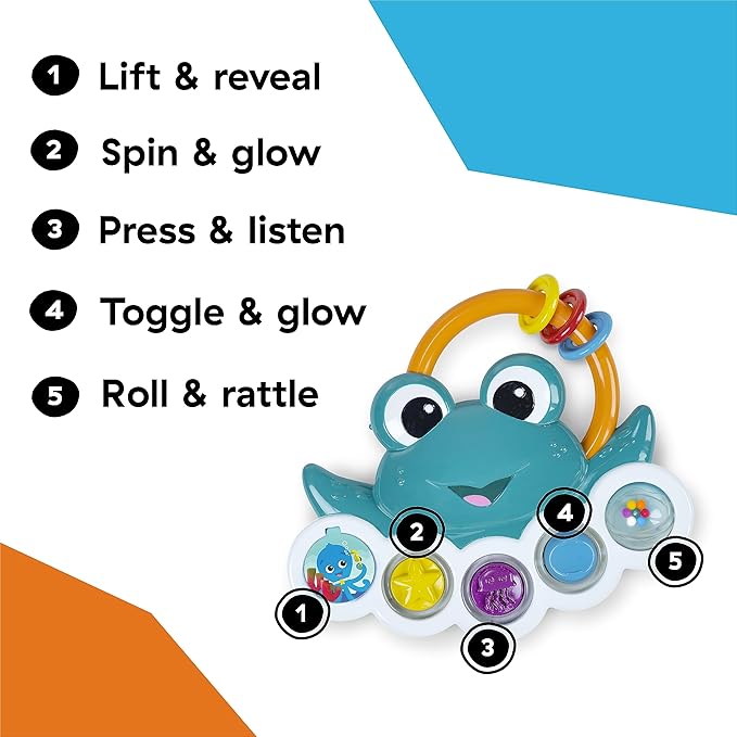 Baby Einstein Ocean Explorers Neptune?s Busy Bubbles Sensory Activity Toy, with Interactive Lights and Music 3+ Months