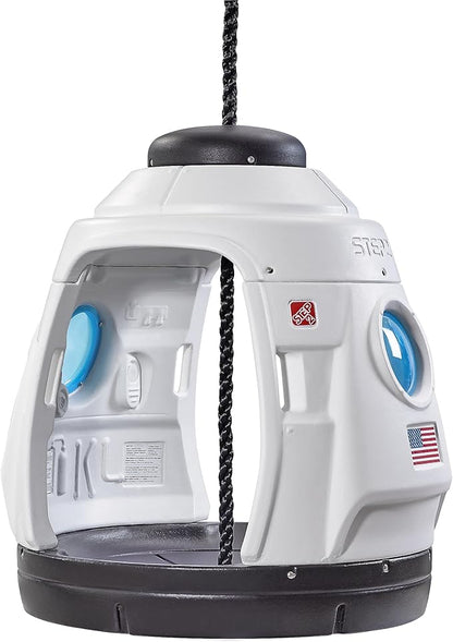 Step2 Space Capsule Swing, Kids Indoor/Outdoor Swing or Playhouse, Backyard Playground Set, Attach to Playset or Tree, for Children 3-8 Years Old