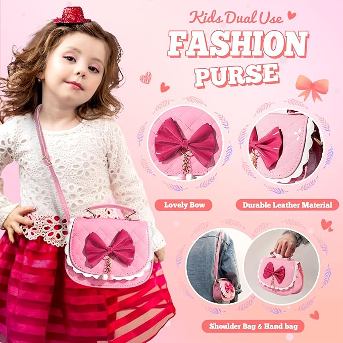 ULOVEME Kids Real Makeup Kit for Little Girls - Real, Non Toxic, Washable Make Up Toy - Umicorn Toys Gift for 3 4 5 6 7 8 9 10 12 Years Old Girls Birthday (Pink Bow Purse)