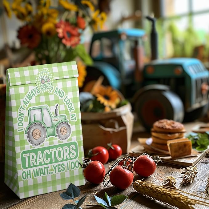 Tractor Party Favor Bags Tractor Goodie Bags Tractor Party Favors for Kids Tractor Birthday Party Supplies