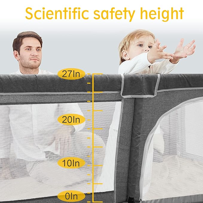 YOBEST Baby Playpen, 71"x59" Infant Playard with Gates, Sturdy Safety Playpen with Soft Breathable Mesh, Indoor & Outdoor Toddler Play Pen Activity Center for Babies, Kids, Toddlers