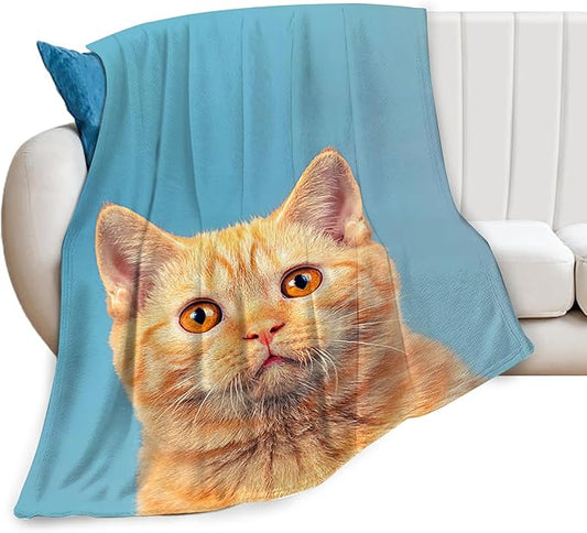 Cat Throw Blanket Colorful Cute Cat Plush Fleece Soft Cozy Cat Gifts Blanket for Kids Girls Adults Couch Bed Chair Office Dorm Decor 40''X50''