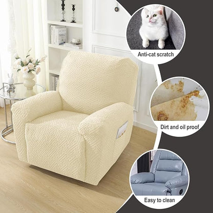NORTHERN BROTHERS Recliner Chair Covers, Lazy Boy Recliner Covers, Stretchy Cover for Recliner Chairs, Beige