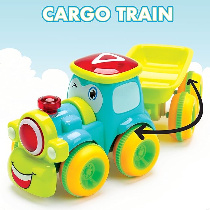Toys for 3 Year Old Boy - 4 Friction Powered Trucks for 3+ Year Old Boys, Playmat & 16 Accessories