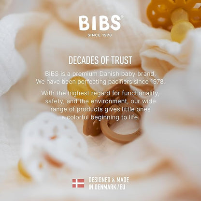 BIBS Pacifiers - Boheme Collection | BPA-Free Baby Pacifier 2 Ivory/Sage 6-18 Months