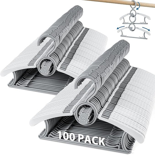 Baby Hangers 100 Pack Extendable Adjustable Kids Hangers, 11-14 Inches Non-Slip Plastic Toddler Hangers for Baby Kid Kids Children Infant Child,Stackable Kid Hangers for Closet Grey Bear