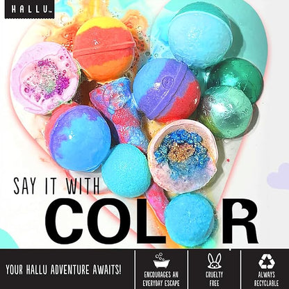 Hallu Mermaid Large Bath Bomb, Citrus Peony and Amber Scent 140 g, 8