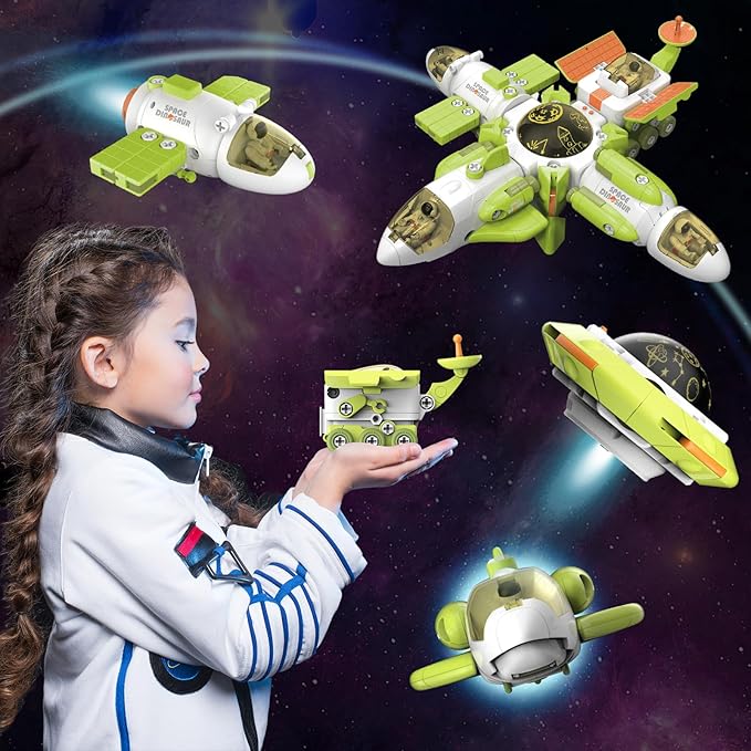 5-in-1 Space Toys & Dinosaur Toys Transforming Toys Set Gift 5+ Boys 11 Shapes