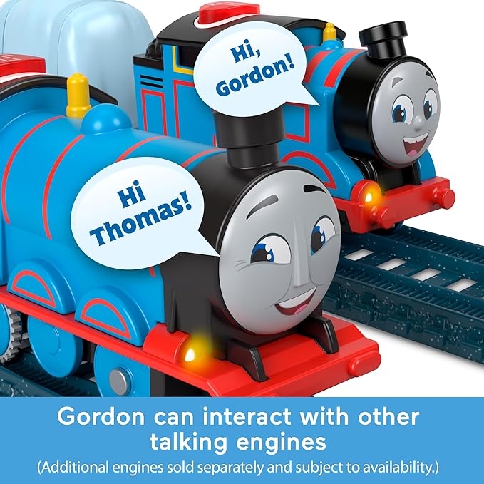 Thomas & Friends Motorized Toy Train Talking Gordon Battery-Powered Engine with Sounds & Phrases for Pretend Play Preschool Kids Ages 3+ Years