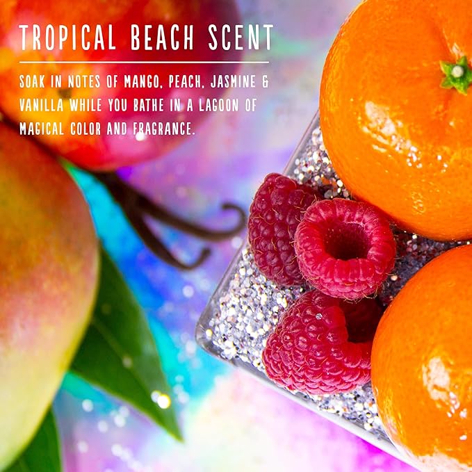 Hallu Unicorn Large Bath Bomb, Mango Peach and Vanilla Scent 140 g, 8