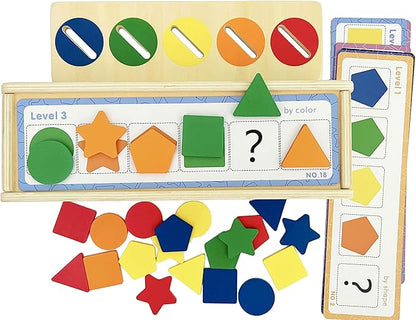Dailyfunn Montessori Toys Color&Shape Sorting Learning Matching Box for Baby Toddlers 1-3 Year Old