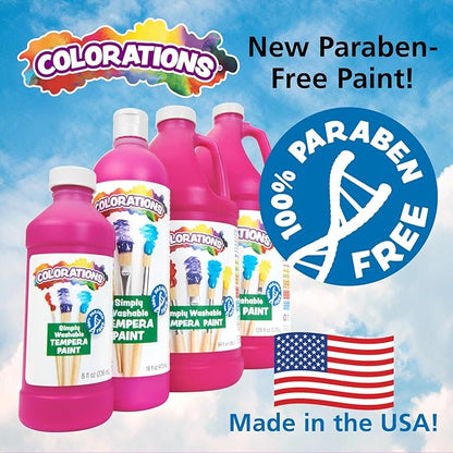 Colorations CWFRE Washable Finger Paints, Red, Non-Toxic, Creamy, Vibrant, Kids Paint, Craft, Hobby, Fun, Art Supplies, Young Kids, Finger Painting, Hand Painting, 16 oz.