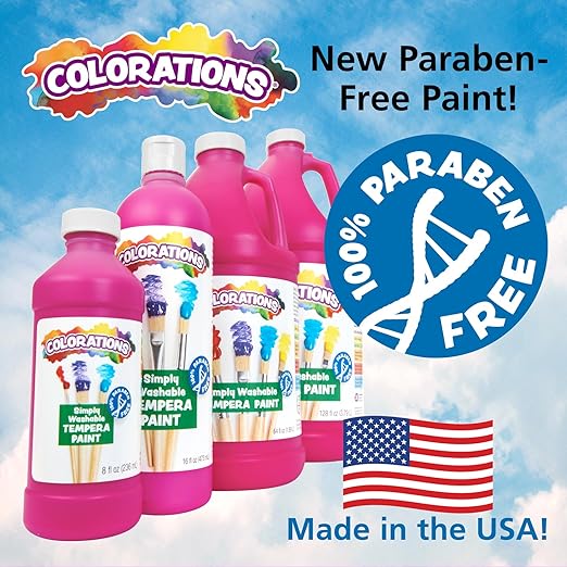 Colorations - FSWTPU Washable Tempera Paint, 16 fl oz, Fluorescent Purple, Neon, Non Toxic, Vibrant, Bold, Bright, Kids Paint, Craft, Hobby, Fun, Art Supplies