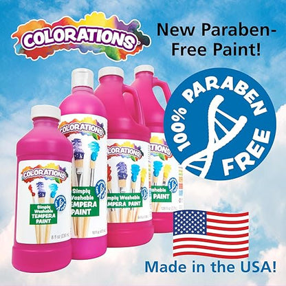 Colorations - FSWTPU Washable Tempera Paint, 16 fl oz, Fluorescent Purple, Neon, Non Toxic, Vibrant, Bold, Bright, Kids Paint, Craft, Hobby, Fun, Art Supplies