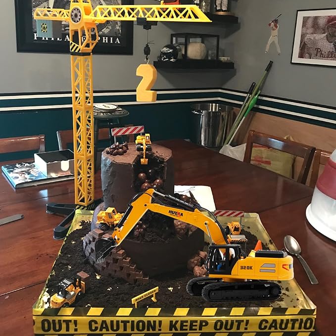 Gemini&Genius Excavator Toy, Construction Vehicle Digger Toy 1/35 Scale Die-cast