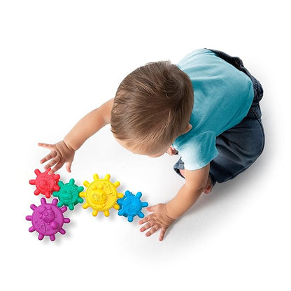 Baby Einstein Gears of Discovery Suction Cup Sensory Toys for Bath, Floor Play 5pcs Multi-Color, 6 Months+