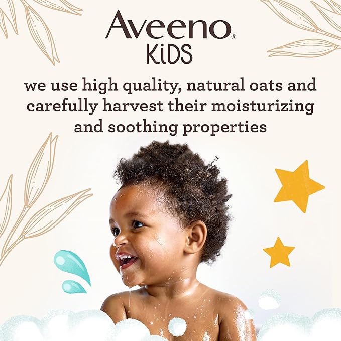 Aveeno Kids Bubble Bath, Children's Bubble Bath for Sensitive Skin with Oat Extract 19.2 fl.