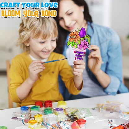 Color Your Own Mother's Day Bouquet - Makes 12 - DIY Crafts for Kids and Fun Home Activities