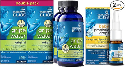 Mommy's Bliss Gripe Water Original 4 Fl Oz (Pack of 2) with 0.34 Fl 1)