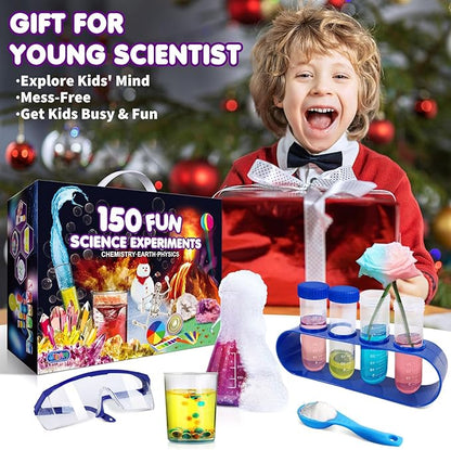 UNGLINGA 150 Experiments Science Kits for Kids Boys Girls, Scientific Toys Gifts Ideas Birthday Christmas, S.T.E.M Project Chemistry Break Geodes, Volcano, Physics Educational Activities