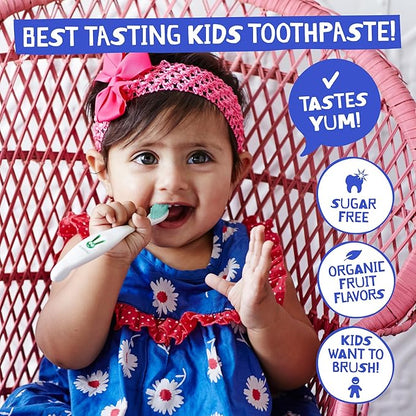 Jack N' Jill Natural Toddler Toothpaste for Baby, Kids and Infants 6 Months & Up, Fluoride Free Training Toothpaste for Toddlers 1-3 (1.76 Fl Oz (Pack of 2), Blackcurrant)