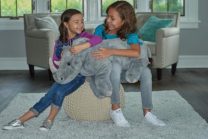Wild Republic Jumbo Rhino Plush, Giant Stuffed Animal, Plush Toy, Gifts for Kids, 30", Model:19330