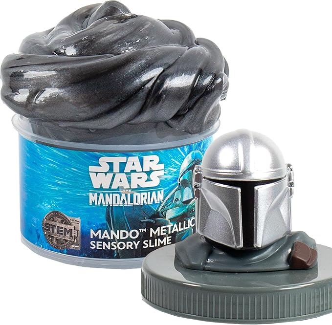 STAR WARS The Mandalorian Metallic Slime, 8oz Star Wars Slime, Pre-Made Slime, Party Favors for Kids, Perfect For Goodie Bags, Desk Toys, Star Wars Merch, Star Wars Toys, Great Gifts for Adults & Kids