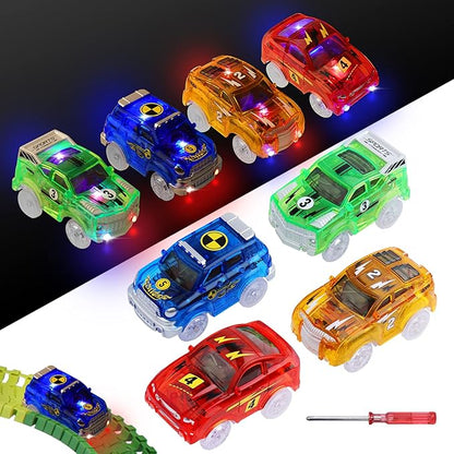 Track Cars Magic Kids Gifts: 4 Pack Track Accessories Replacement 3 4 5 6 7 8 5 LED