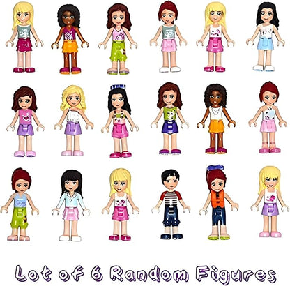 LEGO Friends Girl Female Male Minifigures - Lot of 6 Random Figures (No Duplicates)
