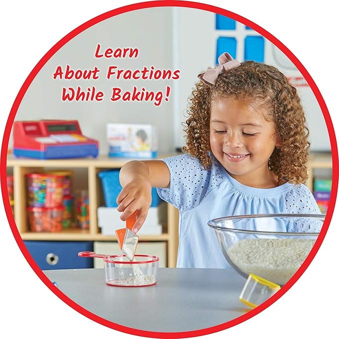 hand2mind Rainbow Fraction Measuring Cups, Fraction Manipulatives, Kids Measuring Cups, Baking Supplies For Kids, Visual Measuring Cups, Unit Fraction, For Kids Kitchen, Montessori Kitchen (Set of 9)