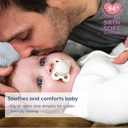 MAM Original Matte Baby Pacifier, Nipple Shape Helps Promote Healthy Oral Development 0-6 Months, 2 Count 1)