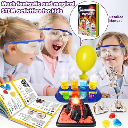 UNGLINGA 150 Experiments Science Kits for Kids Boys Girls, Scientific Toys Gifts Ideas Birthday Christmas, S.T.E.M Project Chemistry Break Geodes, Volcano, Physics Educational Activities